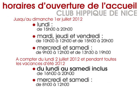 horaires accueil