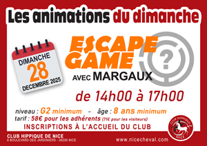 ANIMATIONS DU DIMANCHE : ESCAPE GAME