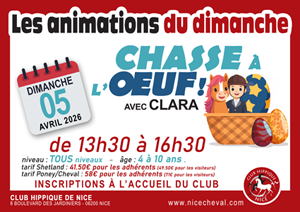 ANIMATIONS DU DIMANCHE : chasse � l��uf avec CLARA