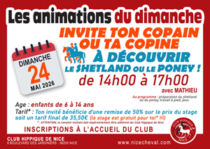 ANIMATIONS DU DIMANCHE 24 MAI : INVITE TON COPAIN ou TA COPINE
