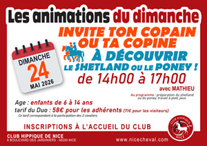 ANIMATIONS DU DIMANCHE 24 MAI : INVITE TON COPAIN ou TA COPINE