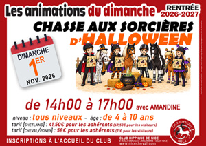 animation du dimanche 1er novembre : CHASSE AUX SORCIERES D'HALLOWEEN