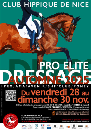 DRESSAGE AUTOMNE : CONCOURS DRESSAGE PRO/AMA/SHF/CLUB/PONEY