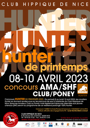 HUNTER DE PRINTEMPS : concours Hunter Ama/Shf/Club/Poney