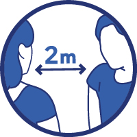 respectez un distanciation de 2 mêtres
