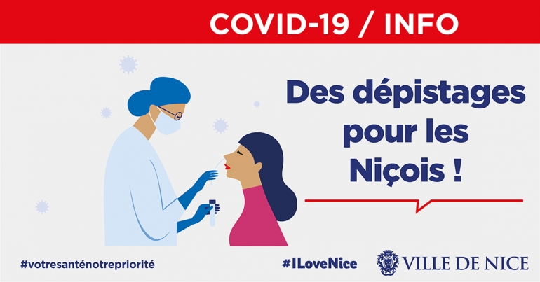 Tests COVID 19 : La Ville de Nice propose plusieurs solutions pour se faire tester